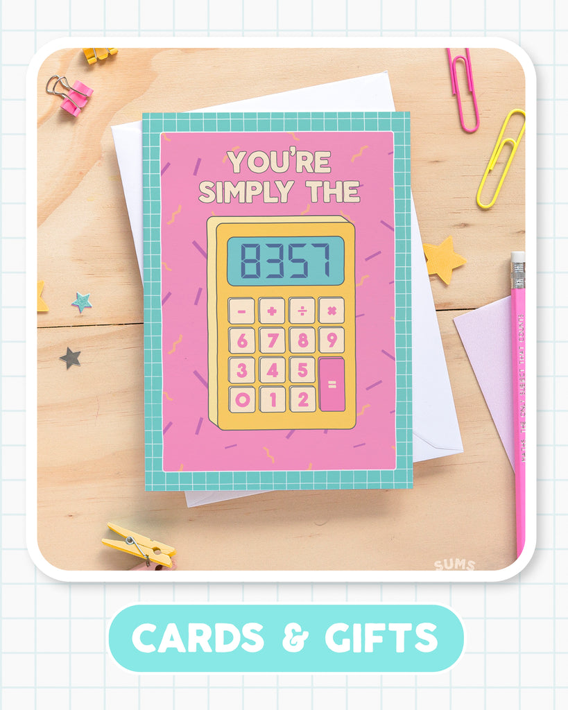 Maths Pun Greeting Cards & Pencils